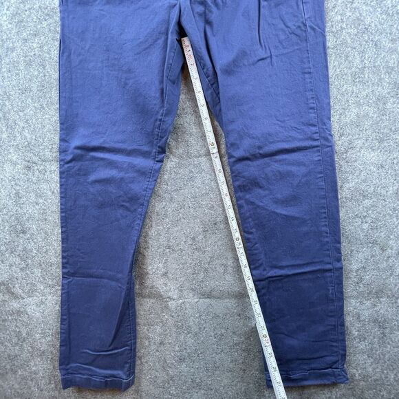 Rare Rabbit Gentleman Pants Mens 34 Blue Skinny Chino Golf Business Career - Picture 7 of 10